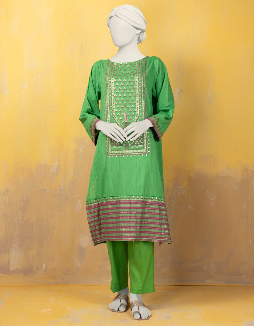 Green Khaddi Women's Kurti | Jjlk-S-Jss-24-391