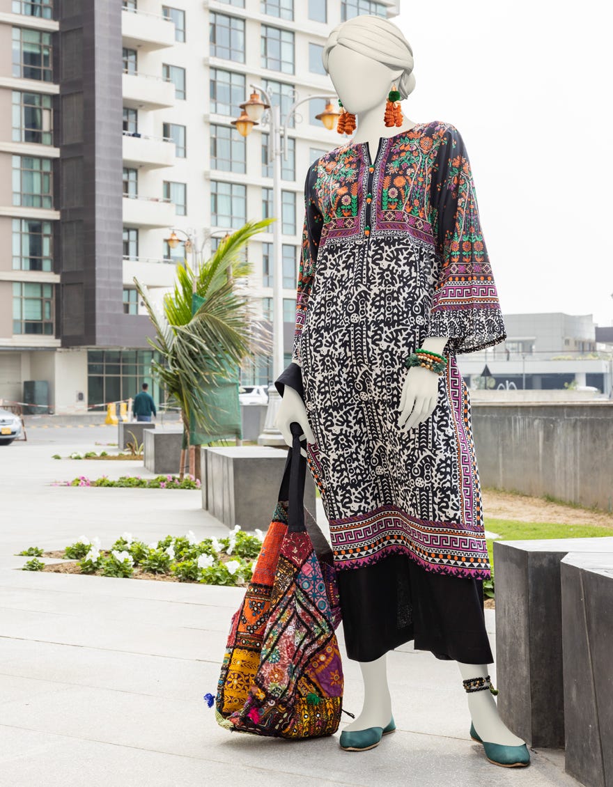 Black Lawn Women's Kurti | Jjlk-S-Jss-24-396