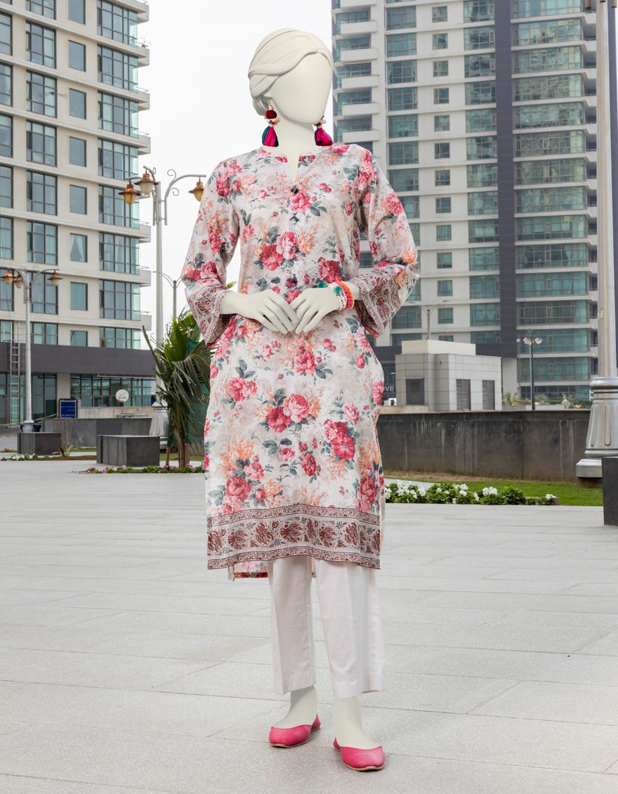Multicolor Cambric Women's Kurti | Jjlk-S-Jss-24-406