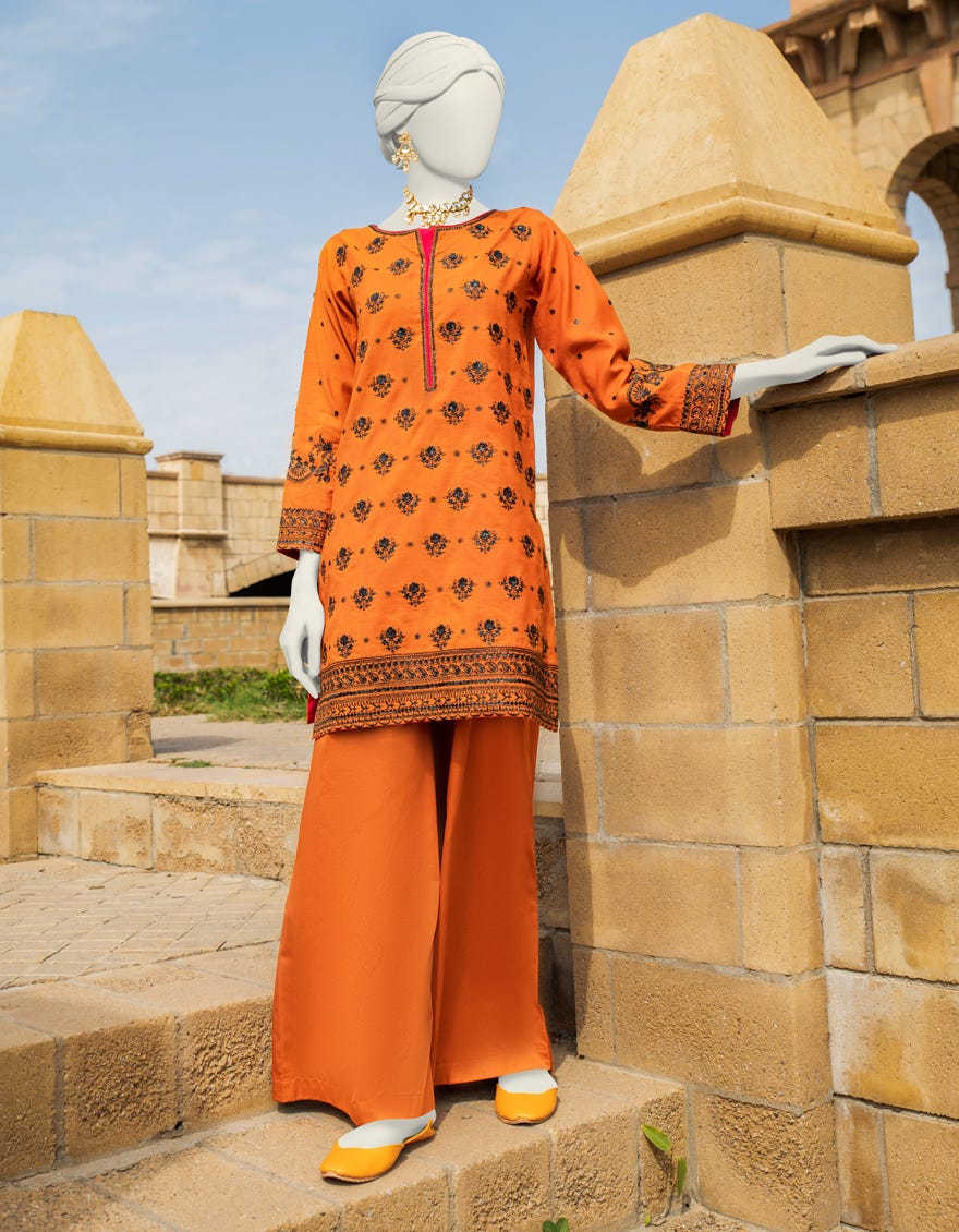 Rust Paper Cotton Women's Kurti | Jjlk-S-Jss-24-411