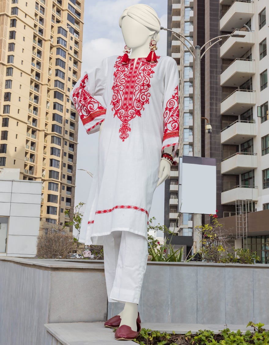 White Textured Women's Kurti | Jjlk-S-Jss-24-417