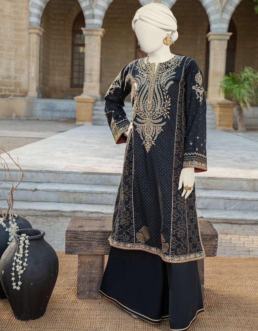 Black Paper Cotton Women's Kurti | Jjlk-S-Jss-24-420
