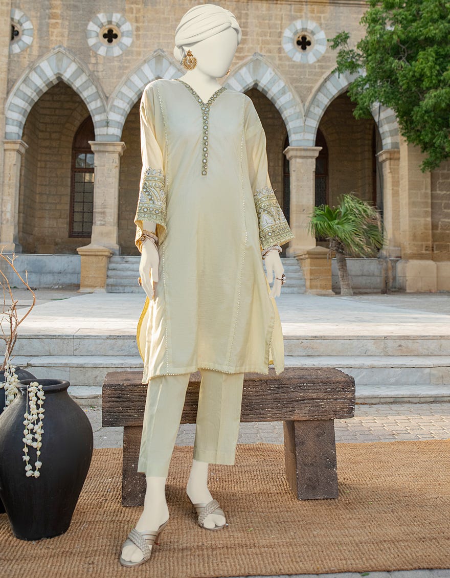 Green Paper Cotton Women's Kurti | Jjlk-S-Jss-24-422