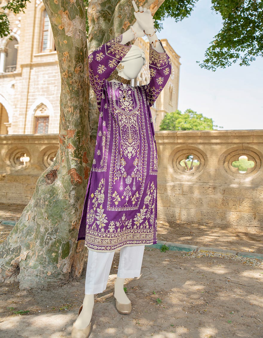Purple Lawn Women's Kurti | Jjlk-S-Jss-24-431