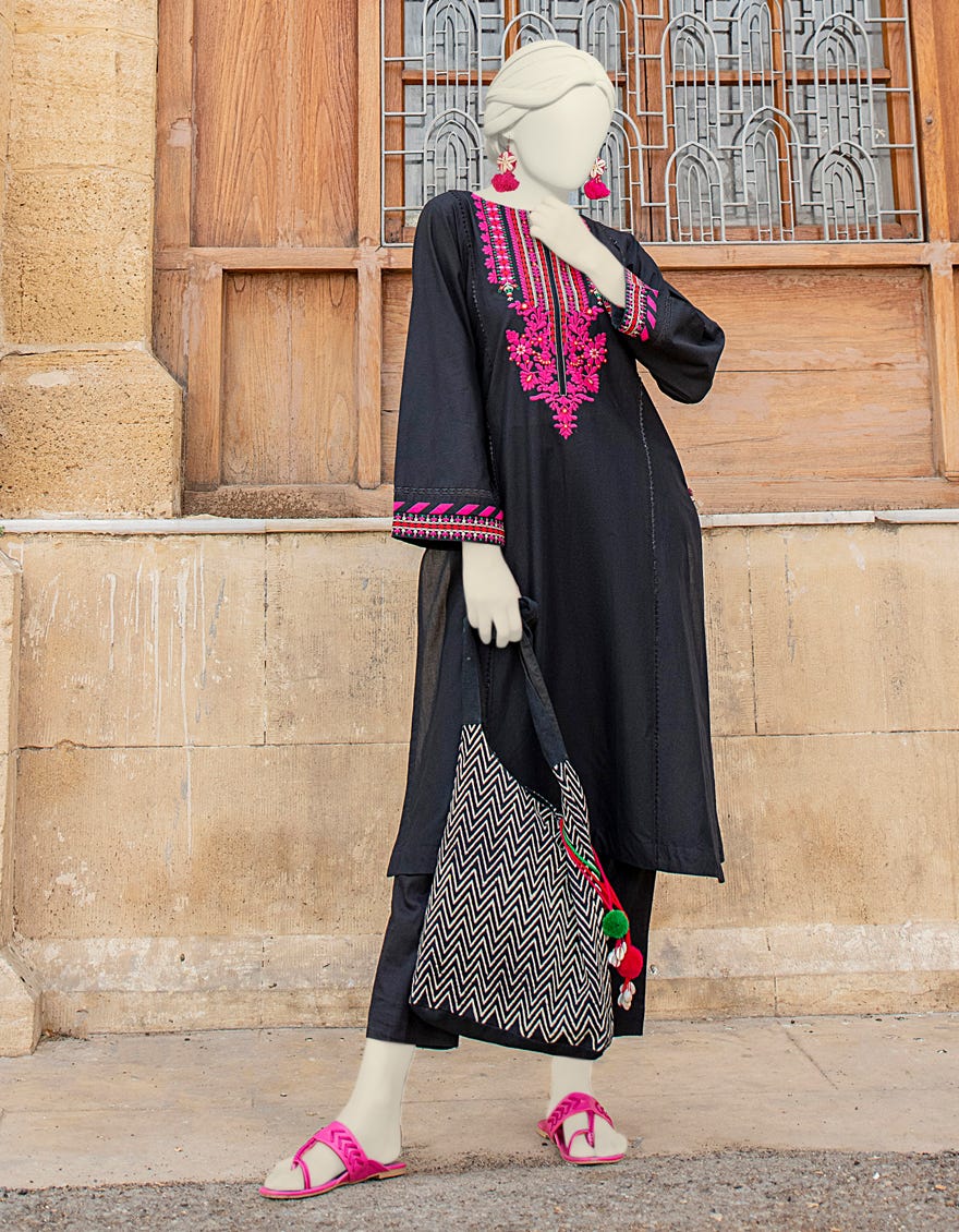 Black Textured Women's Kurti | Jjlk-S-Jss-24-432