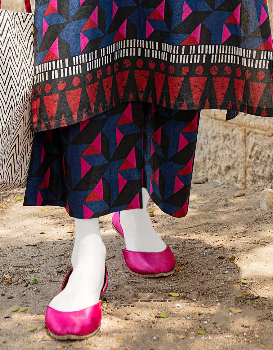 Pink-Blue Lawn Trousers | Jjlt-S-24-443