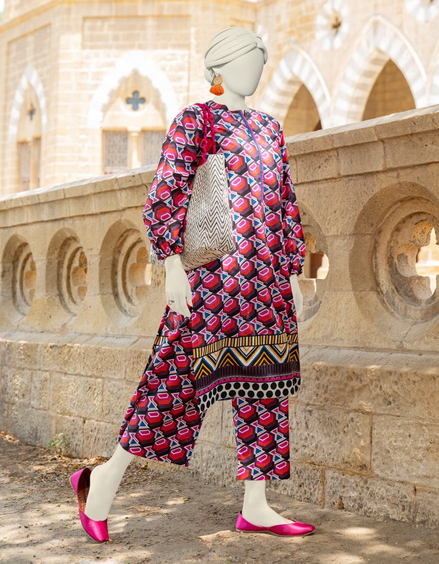 Pink Lawn Women's Kurti | Jjlk-S-Jss-24-444