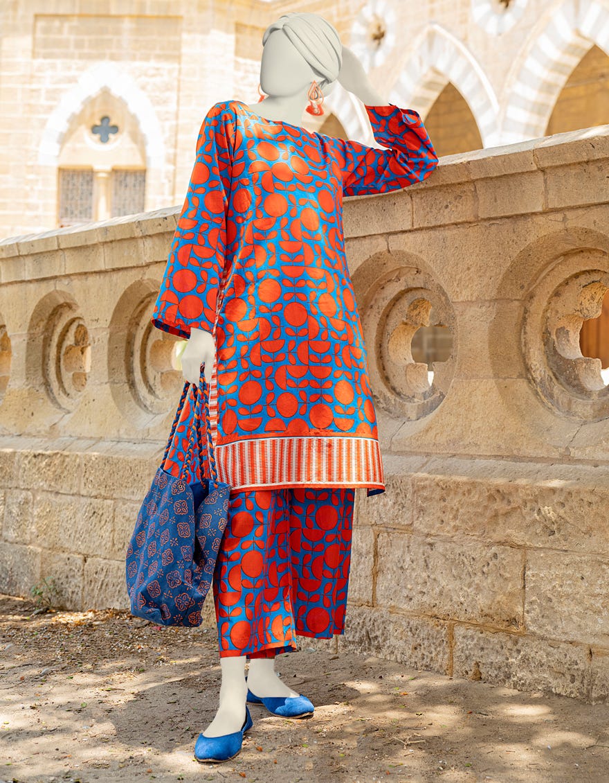 Blue Lawn Women's Kurti | Jjlk-S-Jss-24-446