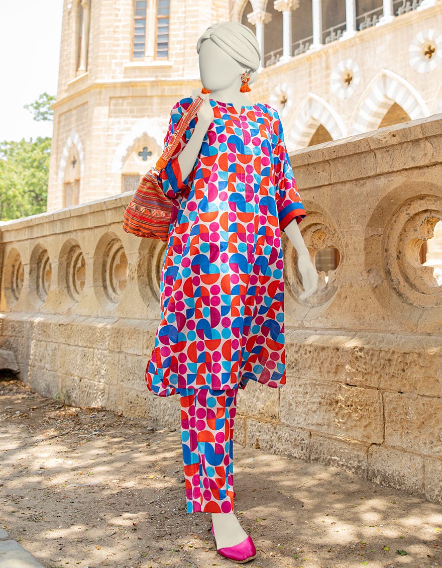 Multicolor Lawn Women's Kurti | Jjlk-S-Jss-24-447
