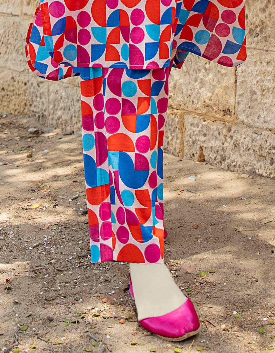 MULTICOLOR LAWN TROUSERS | JJLT-S-24-447
