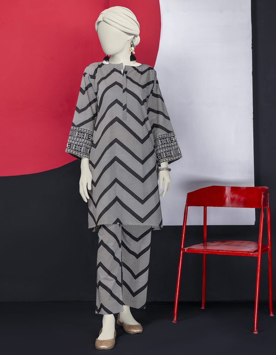 BLACK LAWN KURTI | JJLK-S-JSS-24-452