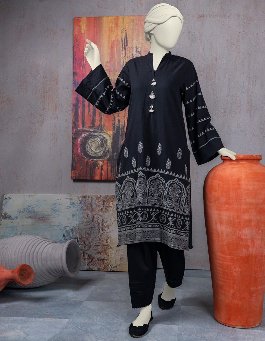 Black Khaddi Women's Kurti | Jjlk-S-Jss-24-462