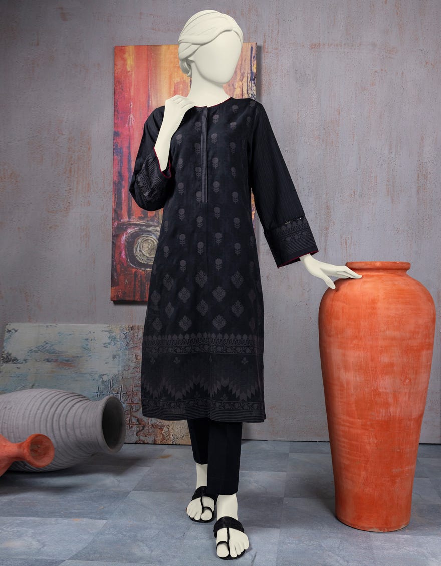 Black Khaddi Women's Kurti | Jjlk-S-Jss-24-464