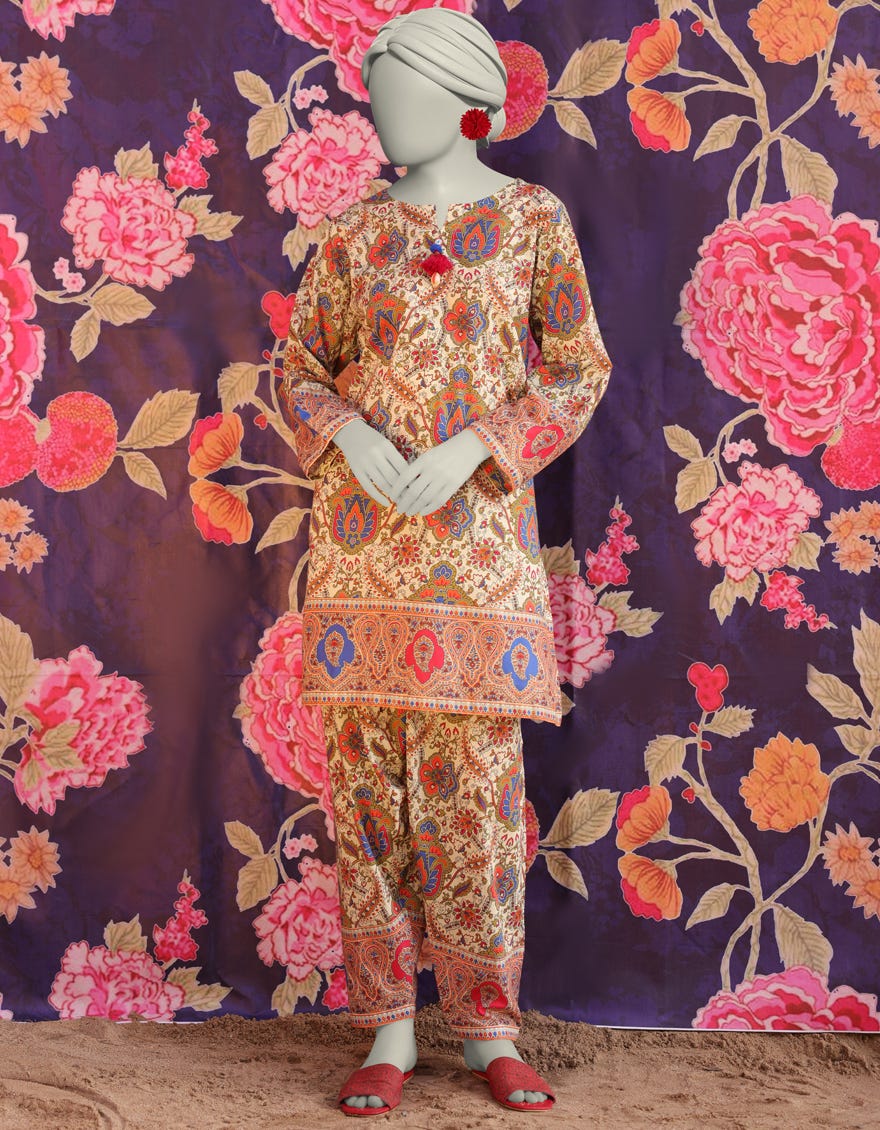 MULTICOLOR LAWN PRINTED KURTA
