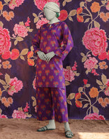 PURPLE LAWN PRINTED KURTA