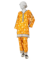 MUSTARD PRINTED LAWN KURTA