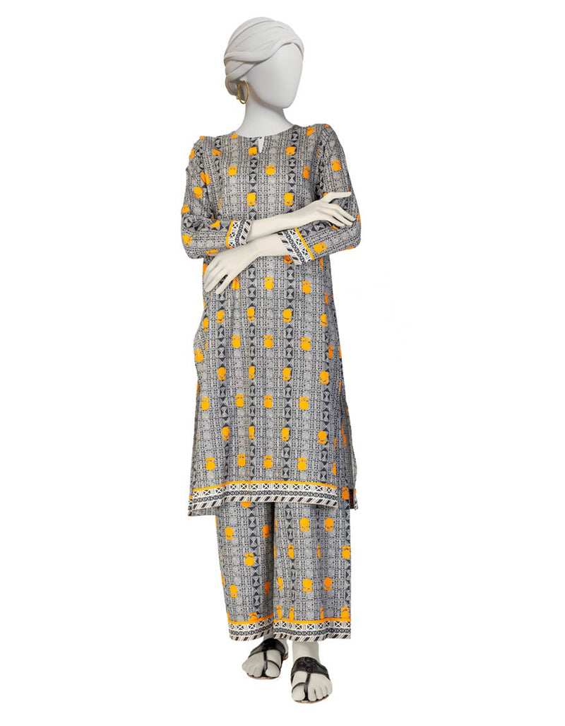 BLACK PRINTED LAWN KURTA
