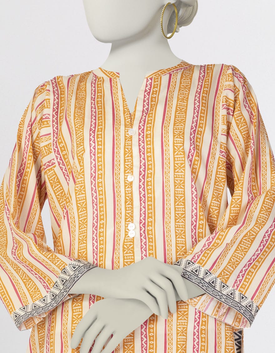 MULTICOLOR PRINTED LAWN KURTA