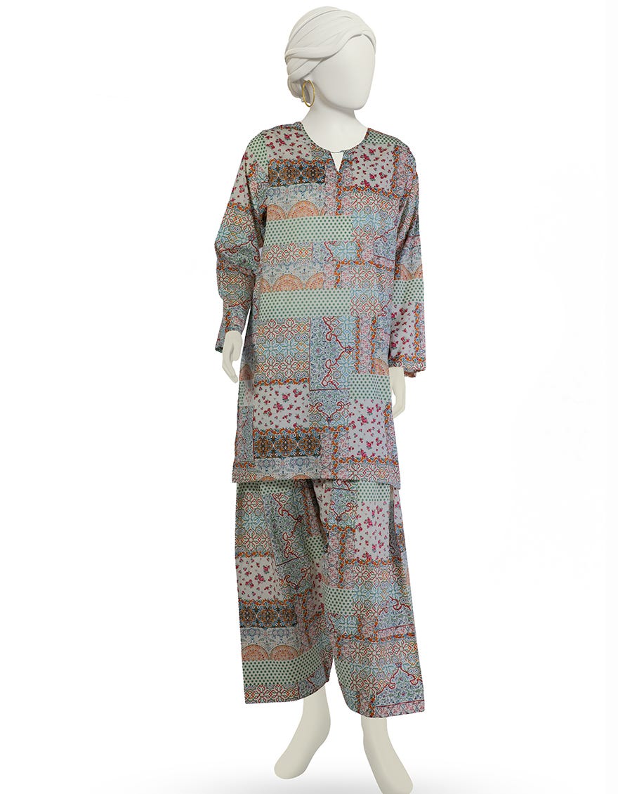 MULTICOLOR LAWN PRINTED KURTA