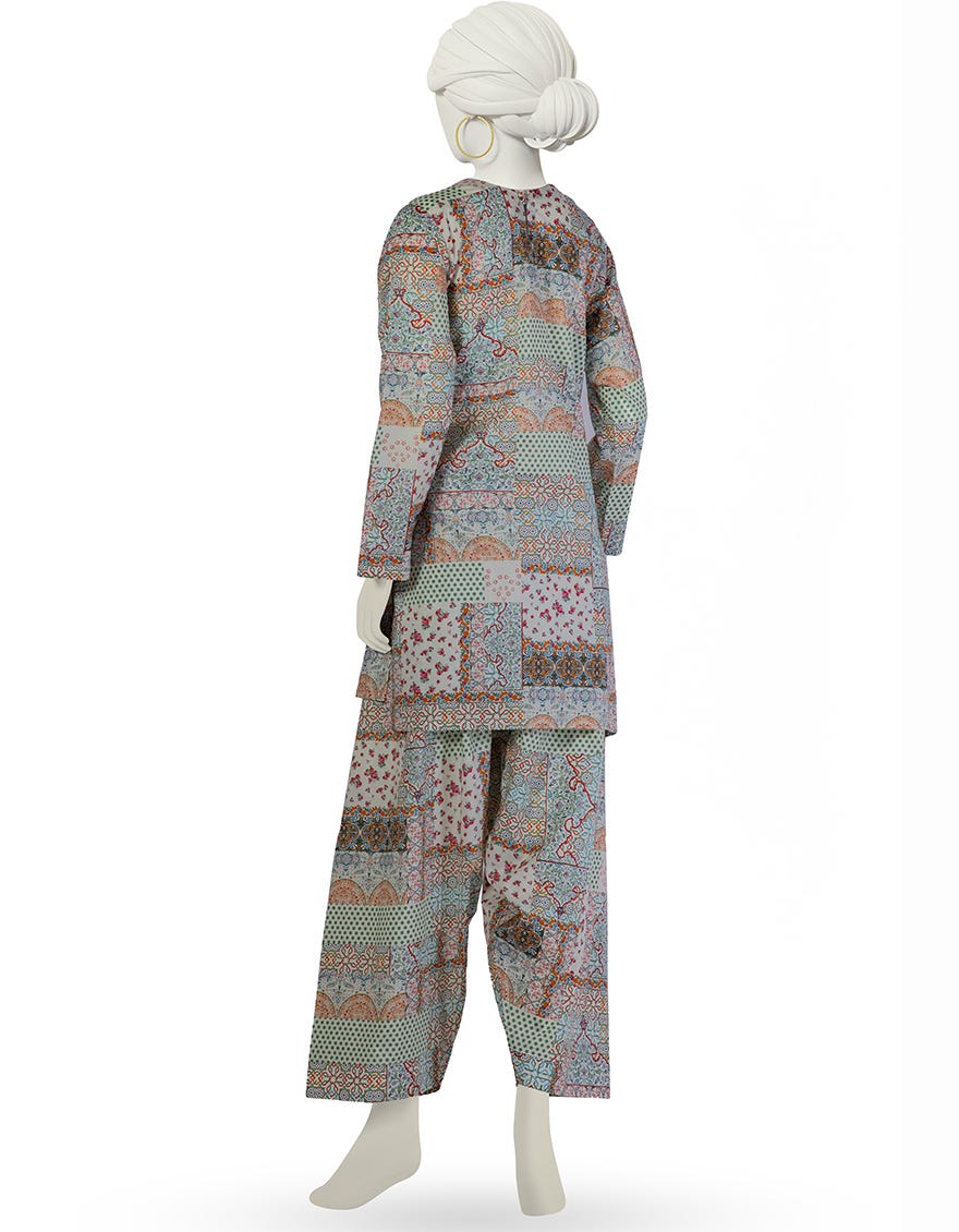 MULTICOLOR LAWN PRINTED KURTA
