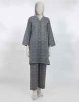 BLACK PRINTED LAWN KURTA