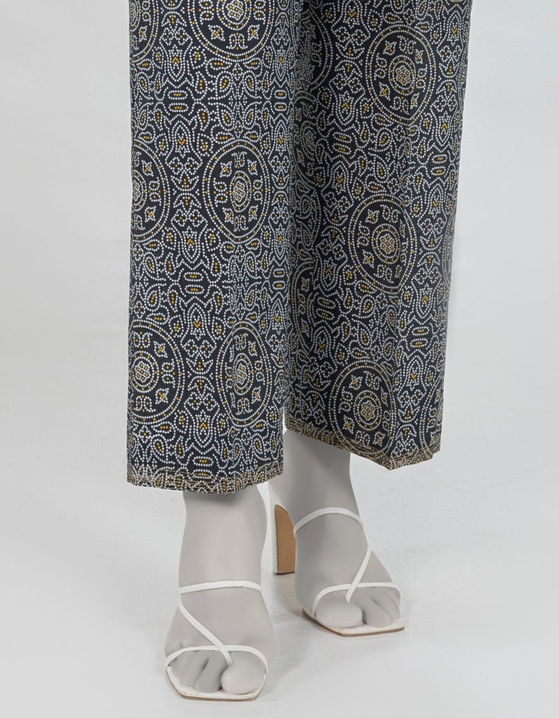 BLACK PRINTED LAWN TROUSERS