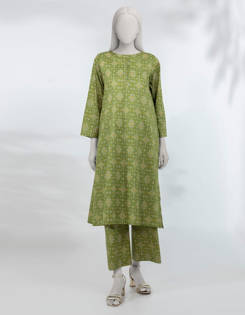GREEN PRINTED LAWN KURTA