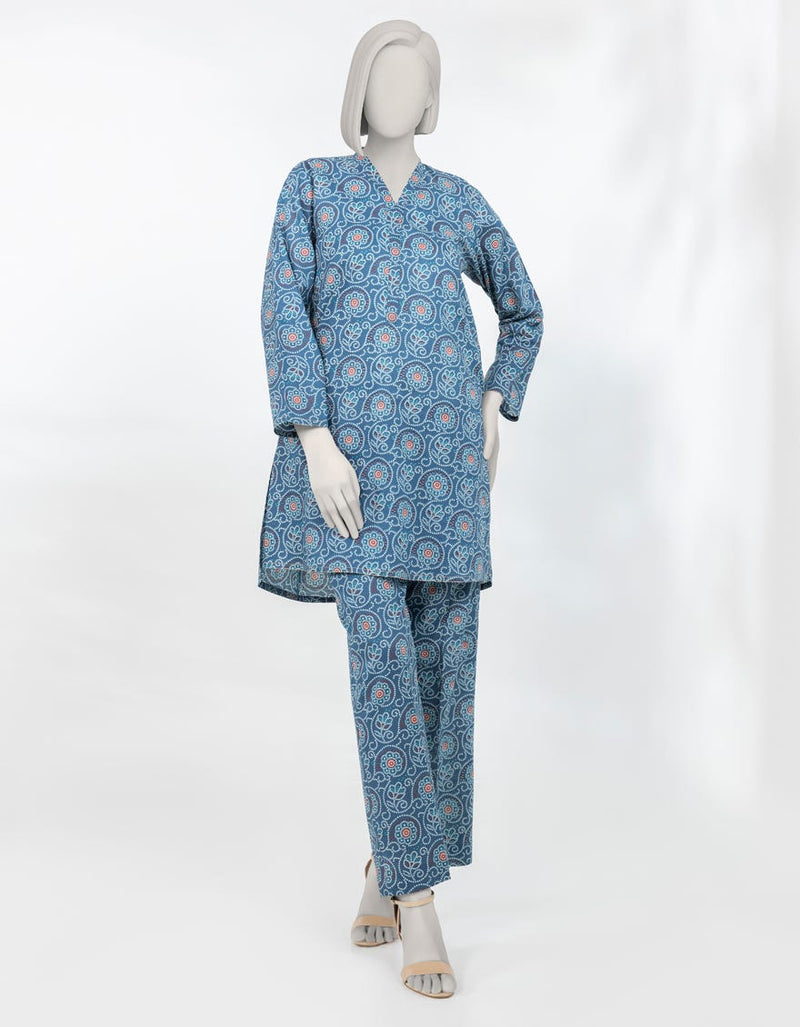 BLUE PRINTED LAWN KURTA