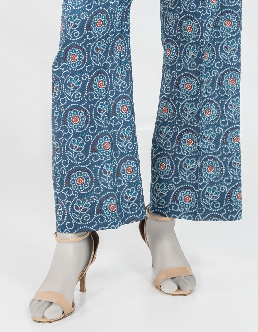 BLUE PRINTED LAWN TROUSERS