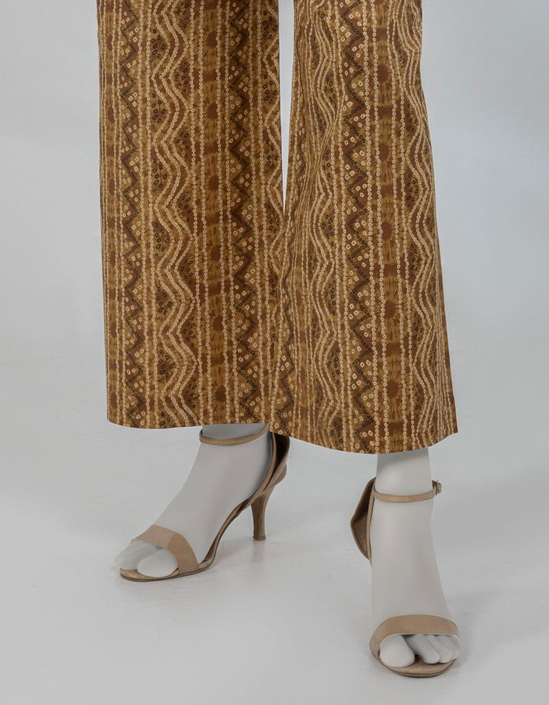 BROWN PRINTED LAWN TROUSERS