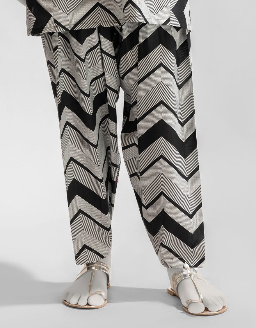 BLACK LAWN PRINTED SHALWAR