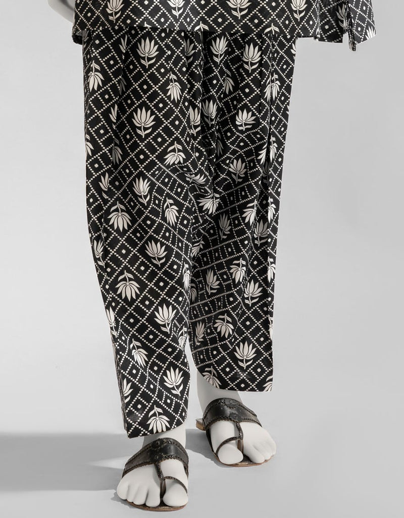 BLACK LAWN PRINTED SHALWAR