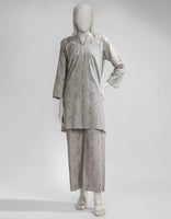 WHITE DYED PRINTED KURTA