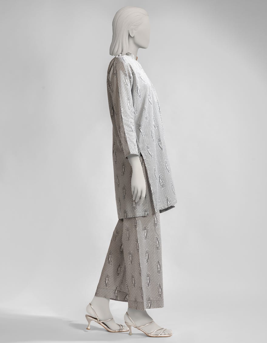 WHITE DYED PRINTED KURTA