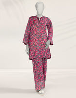 PINK PRINTED LAWN KURTA