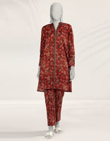 MAROON PRINTED LAWN KURTA