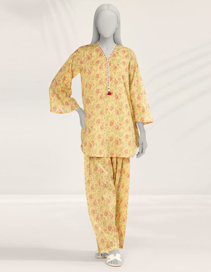 LEMON PRINTED LAWN KURTA