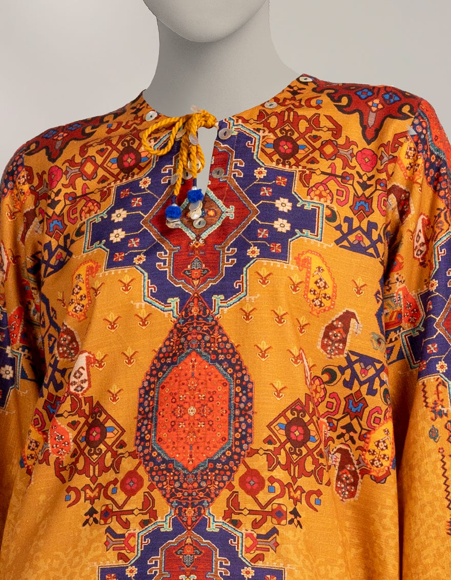 CHROME KHADDAR DIGITAL PRINTED KURTA