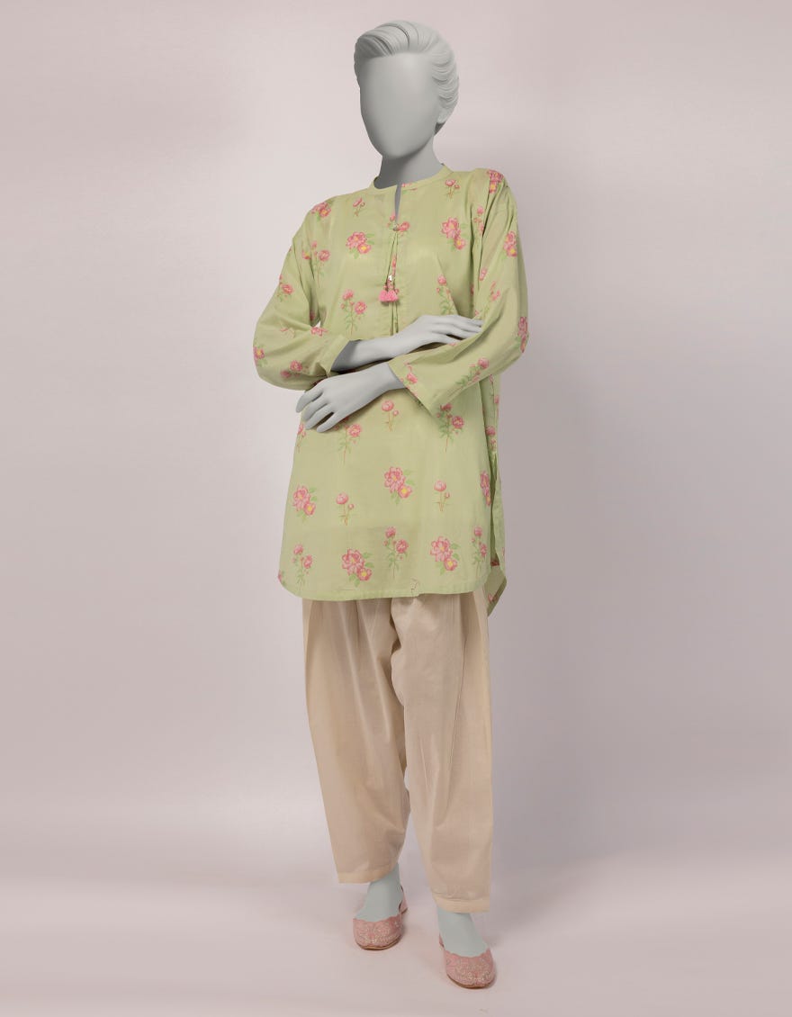 GREEN LAWN EMBROIDERED KURTA