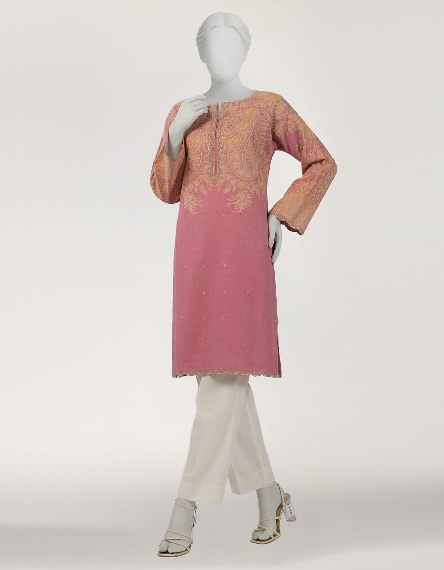 PINK LAWN EMBROIDERED KURTA