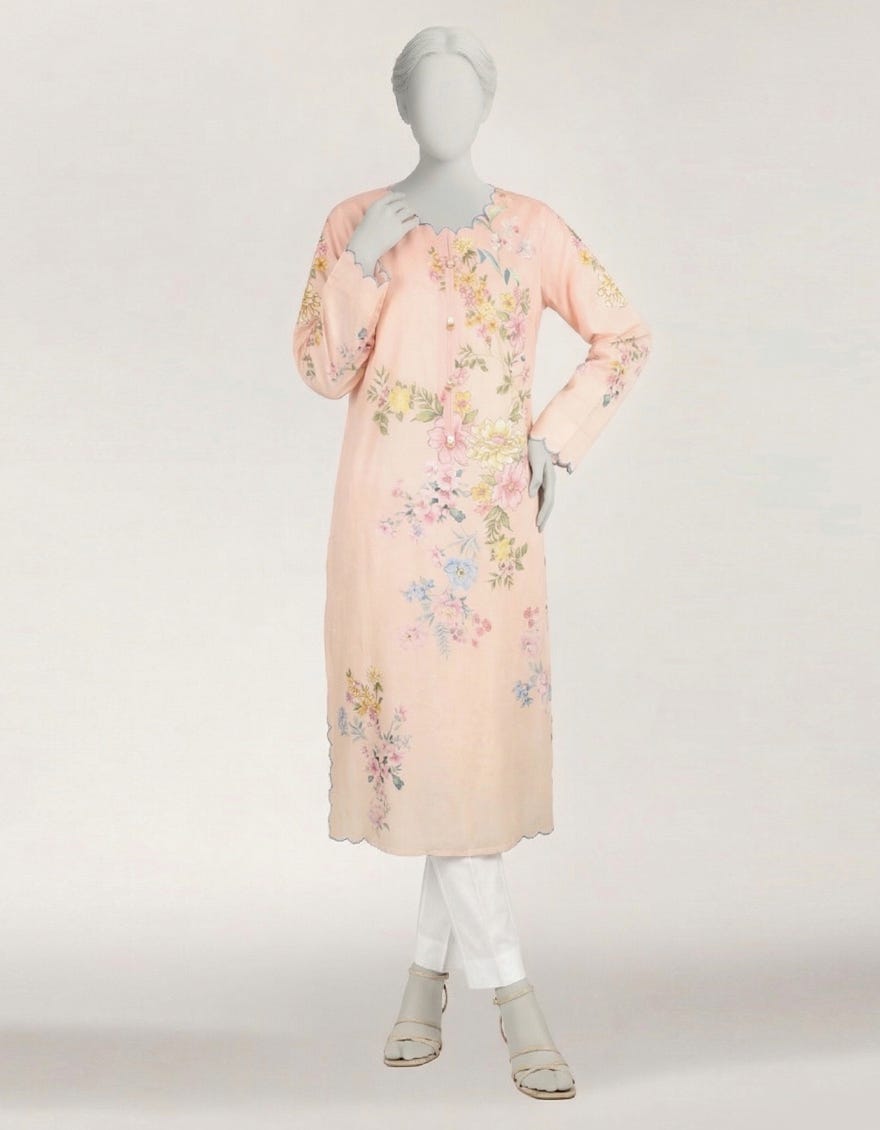 PINK LAWN DIGITAL PRINTED KURTA