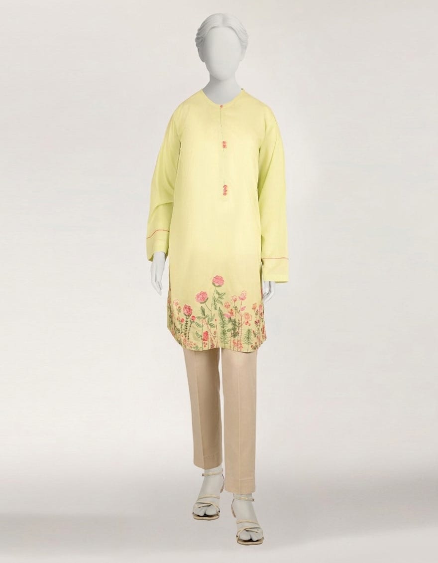 GREEN LAWN EMBROIDERED KURTA