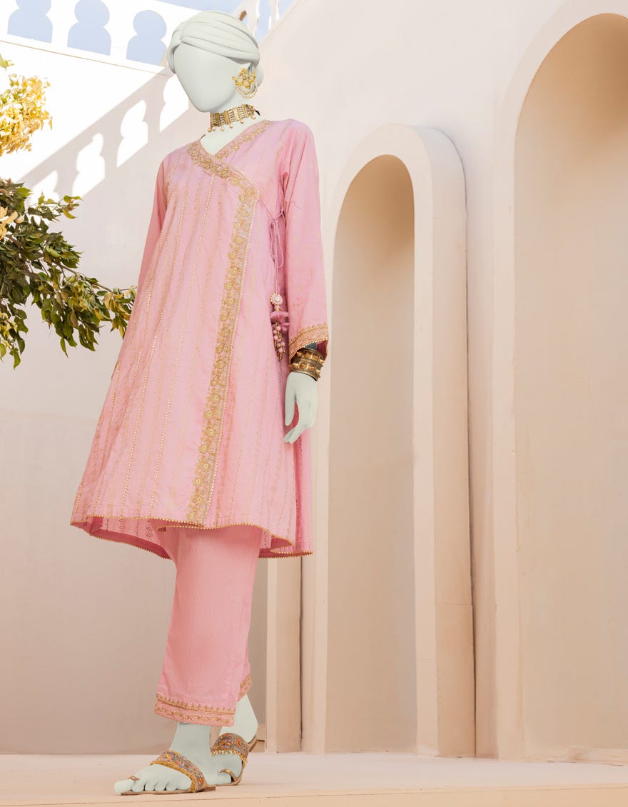 Pink Lawn 2 Piece Stitched Dress | Jlawn-S-Jst-23-1605