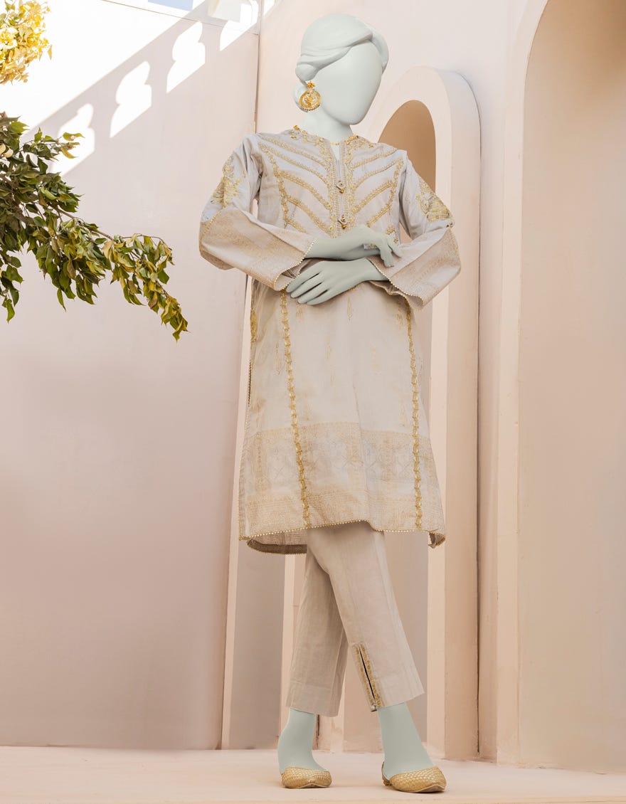 Grey Lawn 2 Piece Stitched Dress | Jlawn-S-Jst-23-1606