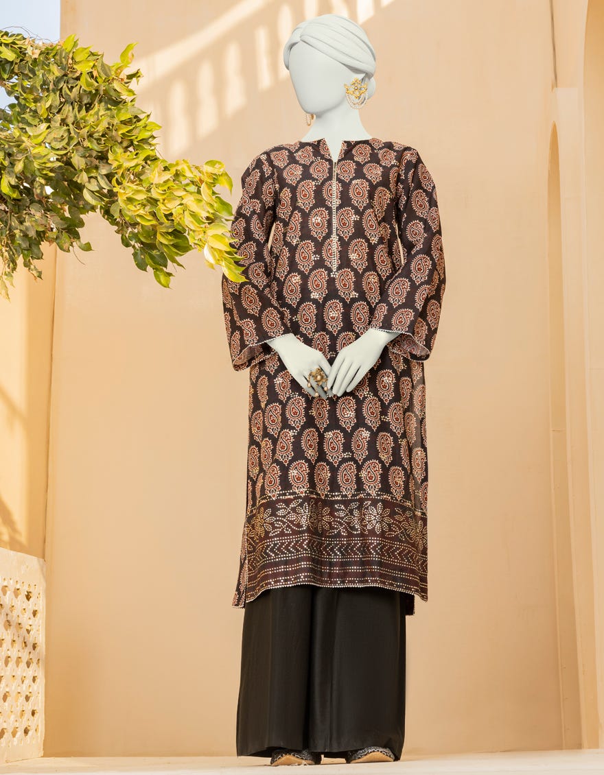 Black Lawn 2 Piece Stitched Dress | Jlawn-S-Jst-23-1609