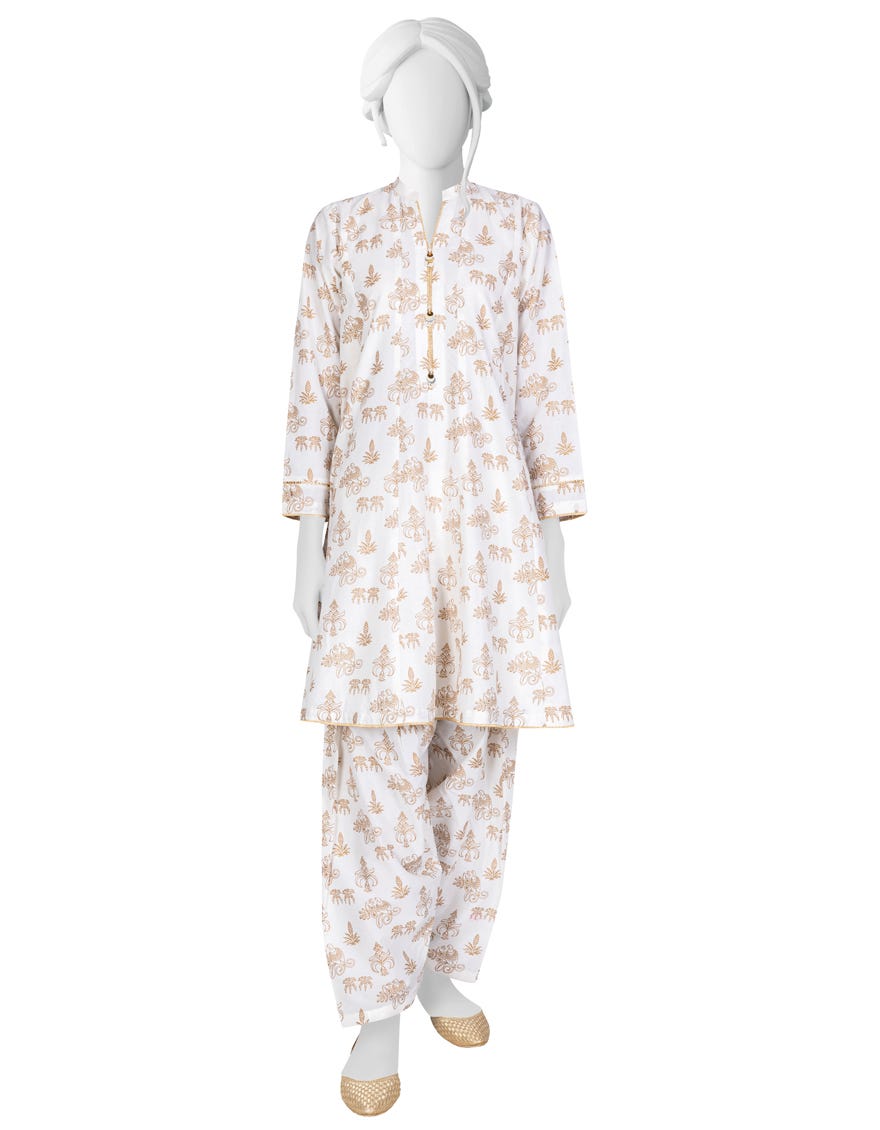 Off White Lawn Unstitched 2 Piece Dress | Jlawn-S-Jst-23-1645