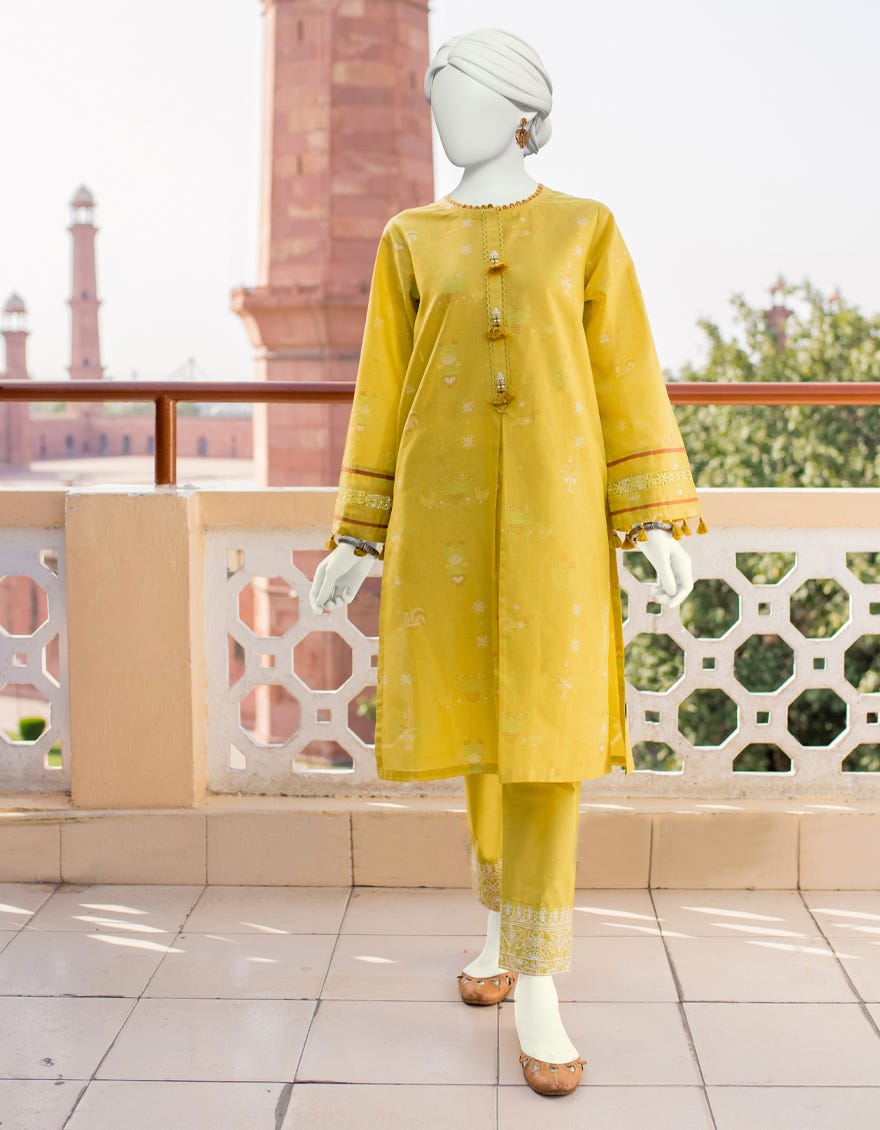 Lime Green Lawn Unstitched 2 Piece Dress | Jlawn-S-Jst-23-1681