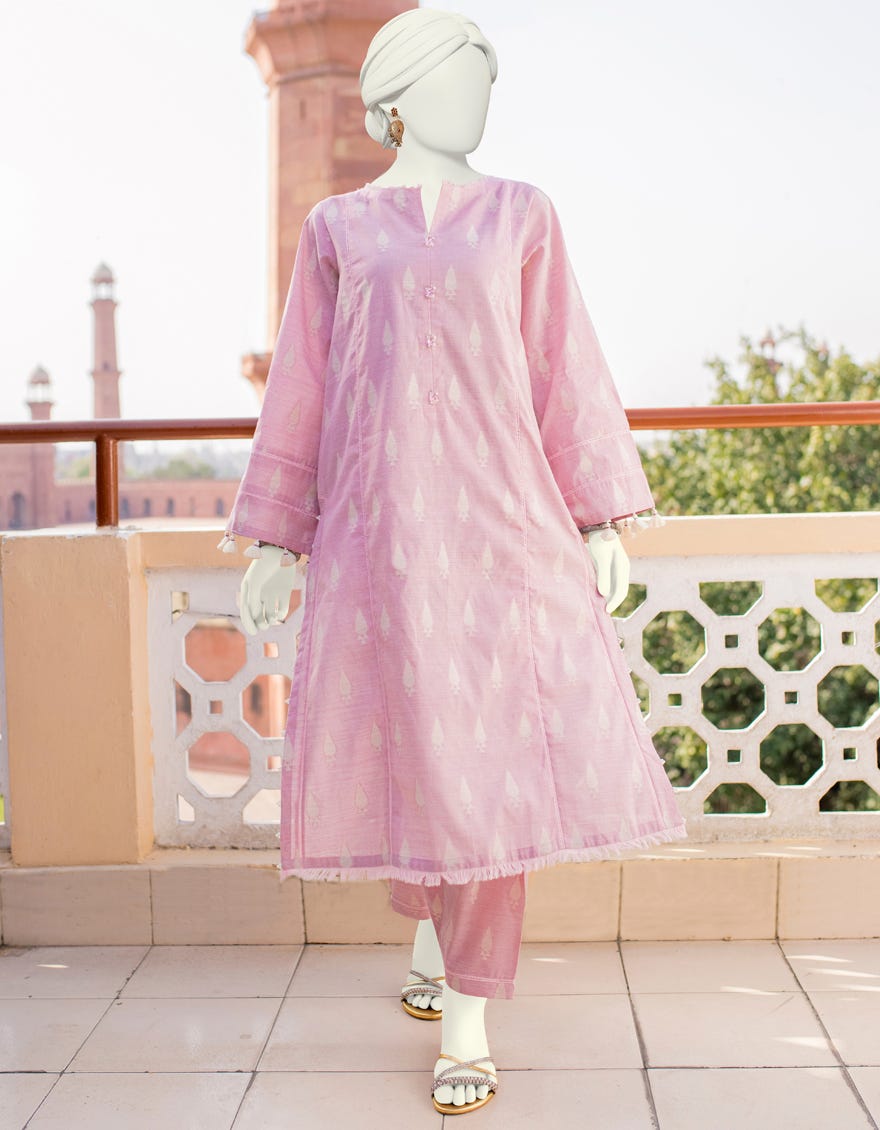 Pink Jacquard Unstitched 2 Piece Dress | Jlawn-S-Jst-23-1688