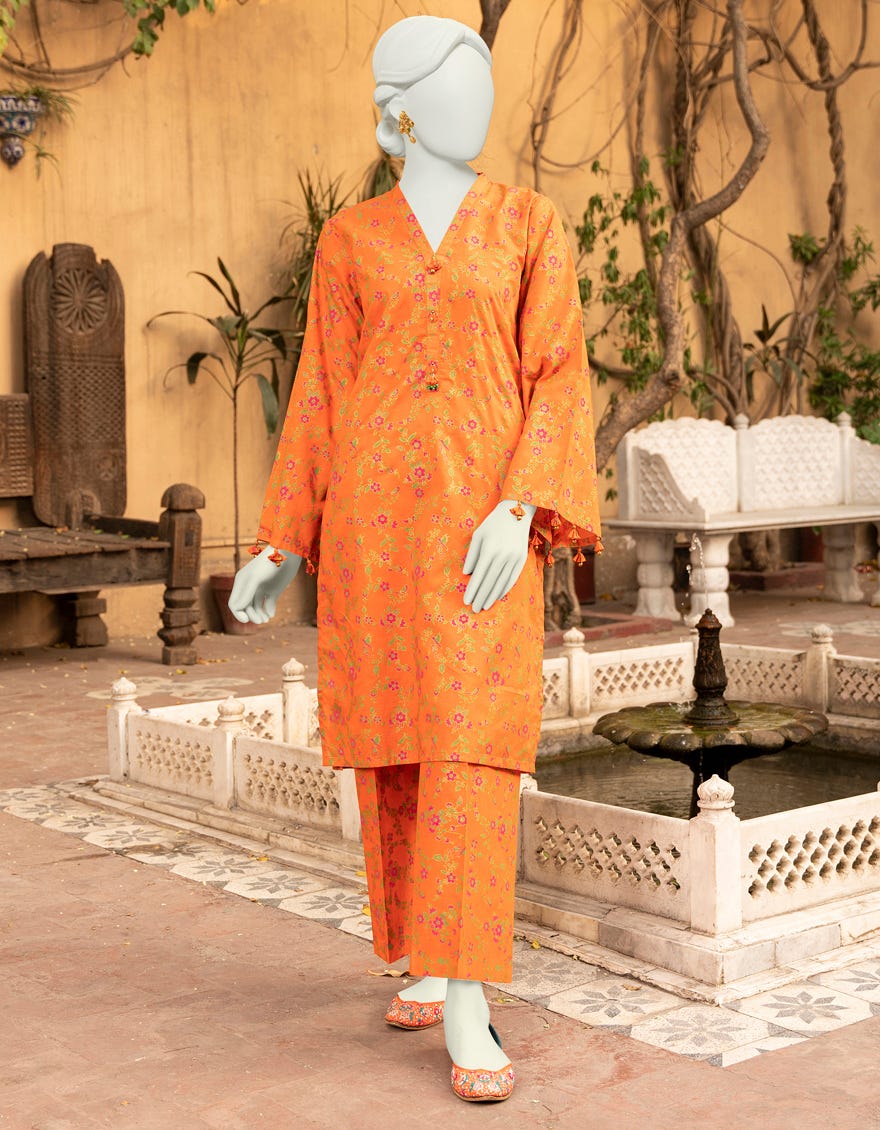 Orange Lawn Unstitched 2 Piece Dress | Jlawn-S-Jst-23-1697