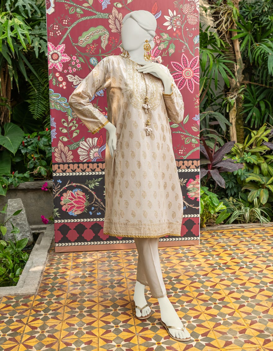 Beige Lawn 2 Piece Stitched Dress | Jlawn-S-Jst-24-1605